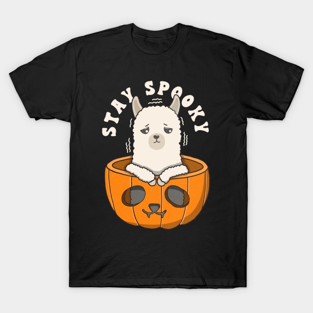 Cute Alpaca Stay Spooky T-Shirt by Luna Illustration